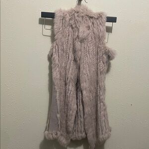 Rabbit Fur Vest in Light Weight Pink/Mauve